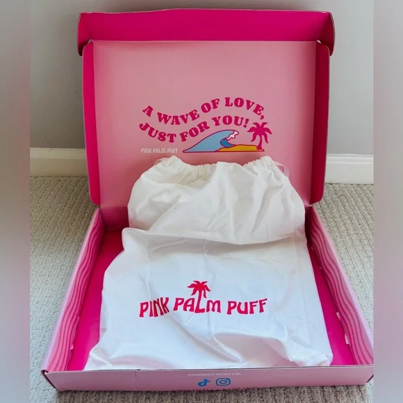 Pink Palm Puff Box - Picture 3 of 4